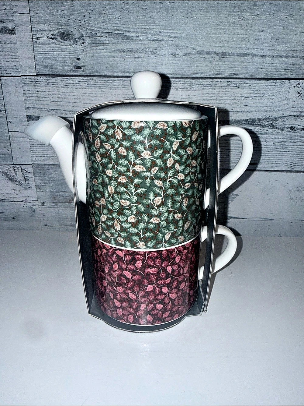Laura Ashley "Tea for One" Stackable Teapot & Cup Set NIB